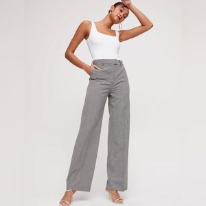 Aritzia Babaton Sadiki Micro Houndstooth Wide Leg Pants
